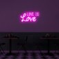 3D light LED logo on the wall - Love is Love 50 cm