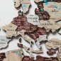 3D magnetická nástenná drevená mapa sveta - Svietiaca v tme farba Capuccino XXL - (300x175cm)