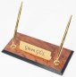 Pen pot - Luxury pen stands Rosewood with a gold nameplate + 2 gold pens
