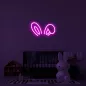 Neon LED-skyltar på väggen - 3D-upplyst logotyp BUNNY 50 cm