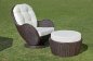 Rotan fauteuils set voor tuin of terras - 2 elegante moderne fauteuils + tafel + kruk