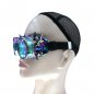 Kaleidoskopické LED svietiace Steampunk okuliare RGB farebné + diaľkové ovládanie