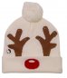قبعة بوم بوم للشتاء - قبعة صغيرة مضيئة بمصابيح LED - رودولف