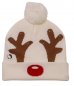 Pom pom hat for winter - Light up beanie with LED lights - RUDOLPH