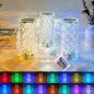 Křišťálová LED lampa - dotyková ve tvaru sklenice (vázy) stolová + dálkové ovládání - 16 barev (21cm)