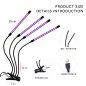 Plant light LED 36W (4x9W) 4 gooseneck heads + remote control