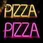 PIZZA - Duvarda LED ışıklı neon reklam logosu afişi
