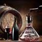 Decanter tal-inbid - karafes tal-inbid lussużi 1500ml sett b'muntanji tal-fidda + blalen tat-tindif