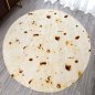 Kulatá deka ve tvaru tortily 150 cm - nechutná deka s designem připáleného burrita