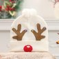 Pom pom hat for winter - Light up beanie with LED lights - RUDOLPH