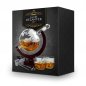 Whiskey globe karaf set met schip - 1 whiskykaraf + 2 glazen en 9 stenen