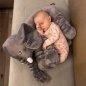 Cuscino elefante - Cuscino gigante in peluche per bambini a forma di elefante con 60 cm
