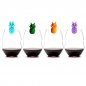 Farebné silikónové štítky na vínové poháre