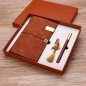 Leather notebook + Wooden pen + USB key 16GB - Luxury gift set