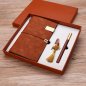 Carnet en cuir + Stylo en bois + Clé USB 16 Go - Coffret cadeau de luxe