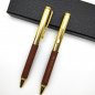 Läderpenna - Lyxig guldpenna exklusiv design med en läderyta