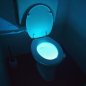 Luz de la taza del inodoro: luz de asiento de noche LED para iluminación de wc de colores con sensor de movimiento