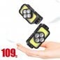 Head torch - LED Headlamp White/Red - Extra powerful rechargeable with 6 modes