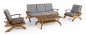 Gartenmöbel aus Holz – luxuriöse Holzsofas für 5 Personen + Couchtisch