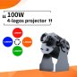 Gobo projektor 100W projekce na budovy do 70M + zásobník na 4xLogo + dálkový ovladač
