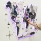 Podsvietená LED mapa na stenu drevená 3D Šedá - (App mobil + diaľkový ovládač) - 250x160 cm