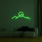 Lys LED neonskilt på vegg 3D - FJELL 75 cm
