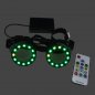 Round Eclipse LED lysende glass RGB farge + fjernkontroll