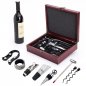 Luxurious wooden gift box with wine set