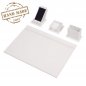 OFFICE SET na pracovní stůl - sada 4 ks: Bílá Kůže - Hand Made