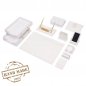 Luxury leather SET 14 pcs for office in white leather (Hand Made)