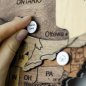 Pins with special events 12 pcs on wooden maps
