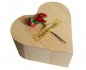 Róża w pudełku z drewnianym sercem - Luksusowe mydlane czerwone róże