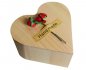 Rosa en caja con corazón de madera - Jabón de lujo rosas rojas