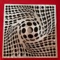3D paintings on the wall metal (aluminum) LED backlit RGB 20 colors - SPIRAL 50x50cm