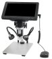 Mikroskop 1200x zoom přiblížení digitální s nastavitelnými LED světly + stojanem + 7" displej