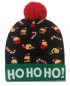 Pălării de iarnă de Crăciun cu pompon - Beanie iluminată cu LED - HO HO HO
