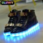 Мигающие LED ботинки  Gluwy черно-золотые