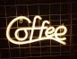 CAFÉ - Banner publicitario con luz de neón LED que cuelga en la pared con el logotipo