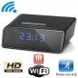 Mini Alarm Clock camera HD with WiFi + IR LED + Motion detection + AC/DC power supply