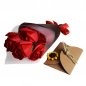 Мыльный букет - 7 красных вечных роз + подарочная коробка