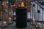 Portable luxury gas fireplace - Lava cylinder on the terrace of cast concrete