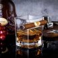 Vaso de whisky - Vaso de bourbon único con soporte para puros 260 ml