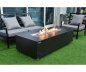 Luxusné a štýlové plynové ohnisko ako stôl z keramického čierneho mramoru