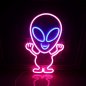 LED apšviestas neoninis logotipas (baneris) ant sienos - ALIEN
