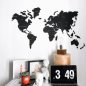 Houten wereldkaart voor aan de muur - kleur zwart 200 cm x 120 cm