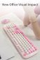 Set tastiera e mouse wireless WiFi - Design elegante in rosa