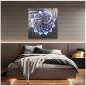 Metal paintings on the wall (aluminum) LED backlit RGB 20 colors -Design flower 50x50cm