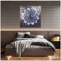 Metallbilder an der Wand (Aluminium) LED-Hintergrundbeleuchtung RGB 20 Farben -Design Blume 50x50cm