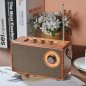 AM FM rádio - retro vintage štýl z dreva s Bluetooth + AUX / USB disk / Micro SD