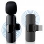 Microfone móvel sem fio - microfone para smartphone com transmissor USBC + clipe + gravação em 360°